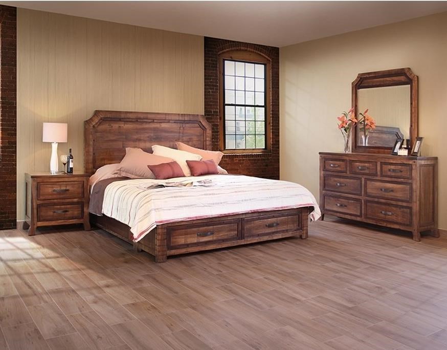 International Furniture Direct Regal Rustic Queen Bedroom Group